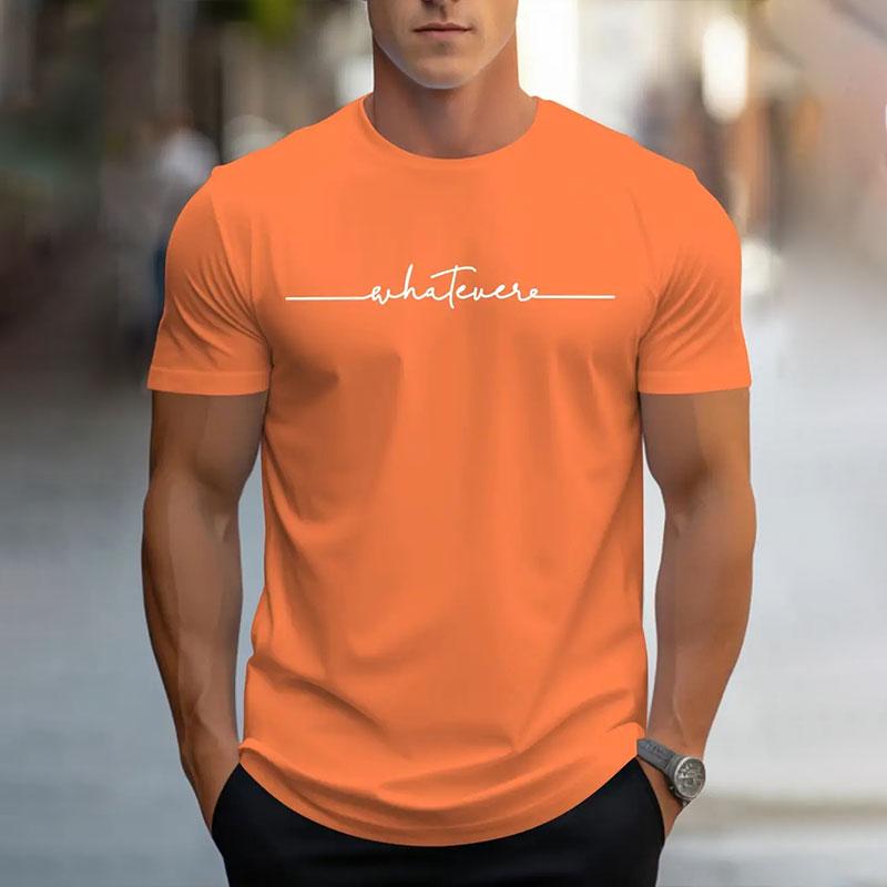 Мужская летняя простая дышащая футболка с коротким рукавом и круглым вырезом, повседневная футболка с буквенным принтом, модная уличная футболка с фото в стиле темперамент