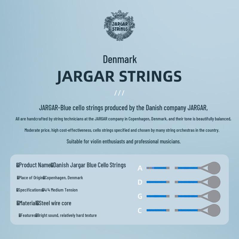 Комплект струн для виолончели Jargar - Среднее натяжение, Синие