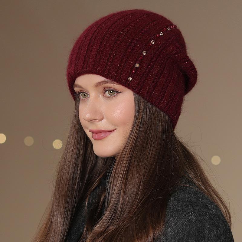 Новая женская зимняя шапка, модная декоративная шапка-бини, теплая зимняя шапка для женщин, повседневная уличная вязаная шапка