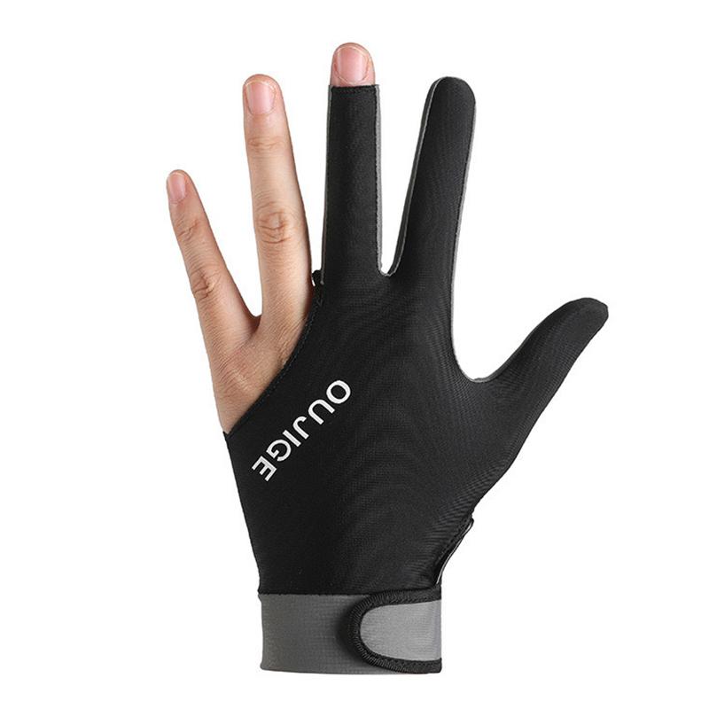 1 шт. Перчатка для бильярда, левая, три пальца, перчатка для бильярда, нескользящие наклейки, эластичные перчатки для тренировок по бильярду, аксессуары