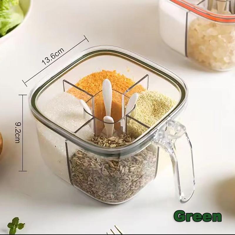 4/5 Grids Integration Salt Seasoning Box Transparent Lid Seasoning Bottle Kitchen Household Condiments Storage Container Jar