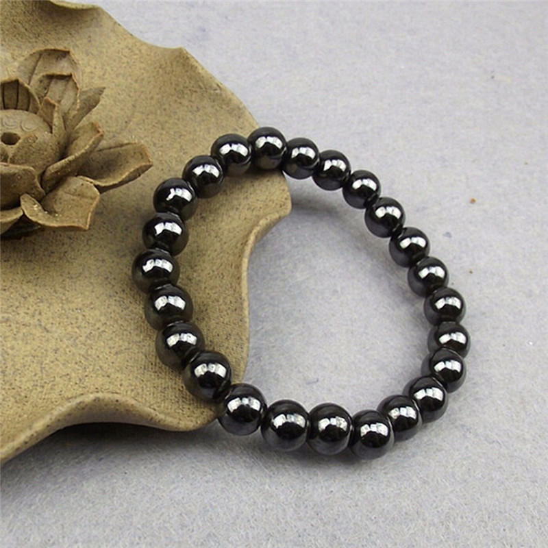 Weight Loss Round Black Stone Bracelet Health Care Magnetic Therapy Bracelet