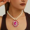Luxury Necklace Earrings Set Rhinestone Inlaid Women Jewelry Set  Bridal