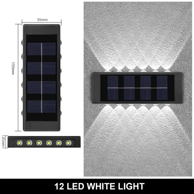 Solar Outdoor Wall Light 12 LED Waterproof Garden Light Courtyard Balustrade Decorative Atmosphere Lamp Down Luminous Solar Lamp