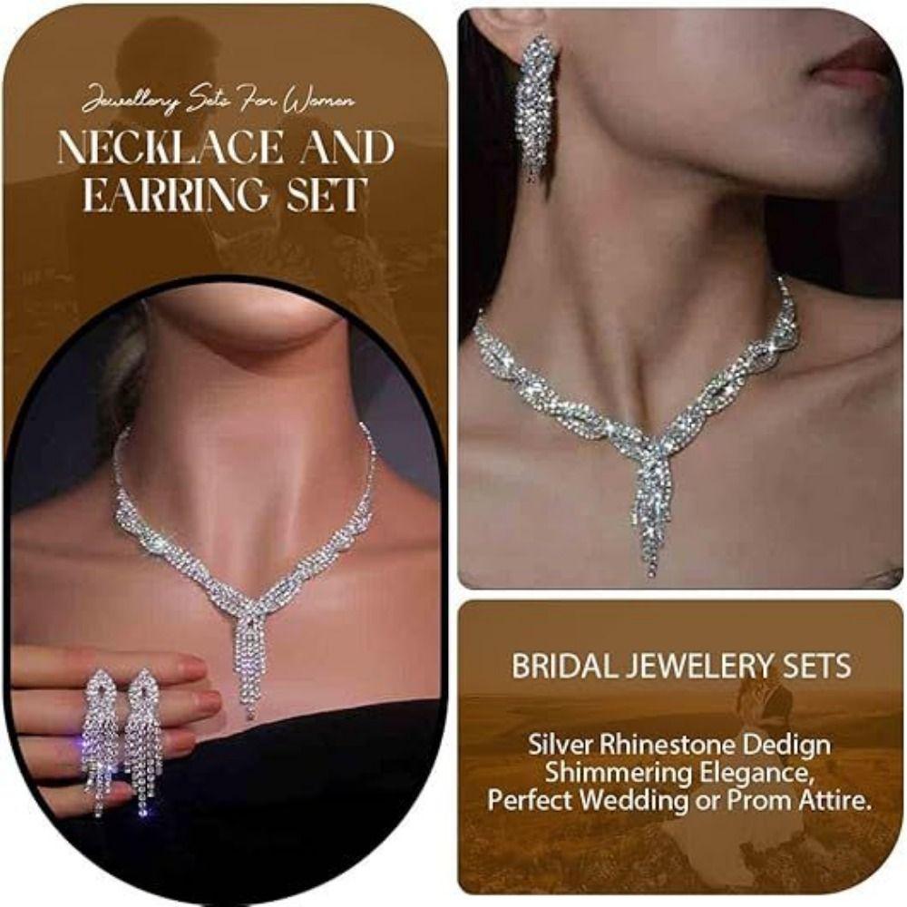 Стразы Кисточка Свадебные Свадебные Аксессуары Набор Ювелирных Изделий со Стразами Свадебные Аксессуары