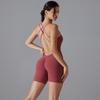 Auroth Back Cross Yoga Bodysuit Women Shorts One Piece Fitness Romper Outdoor Running Sports Jumpsuit