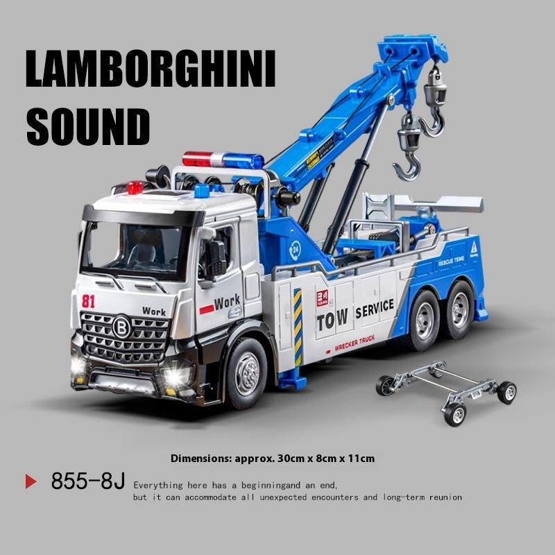 Alloy Truck Toys Children's Semi-Trailer Transporter Construction Vehicle Flat Trailer Model Car