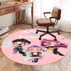 Custom Name KPop Demon Hunters Printed Round Rug Carpet Chair Rug Area Rug Entryway Doormats,for Office Chair Living Room Bedroom Kitchen Room.