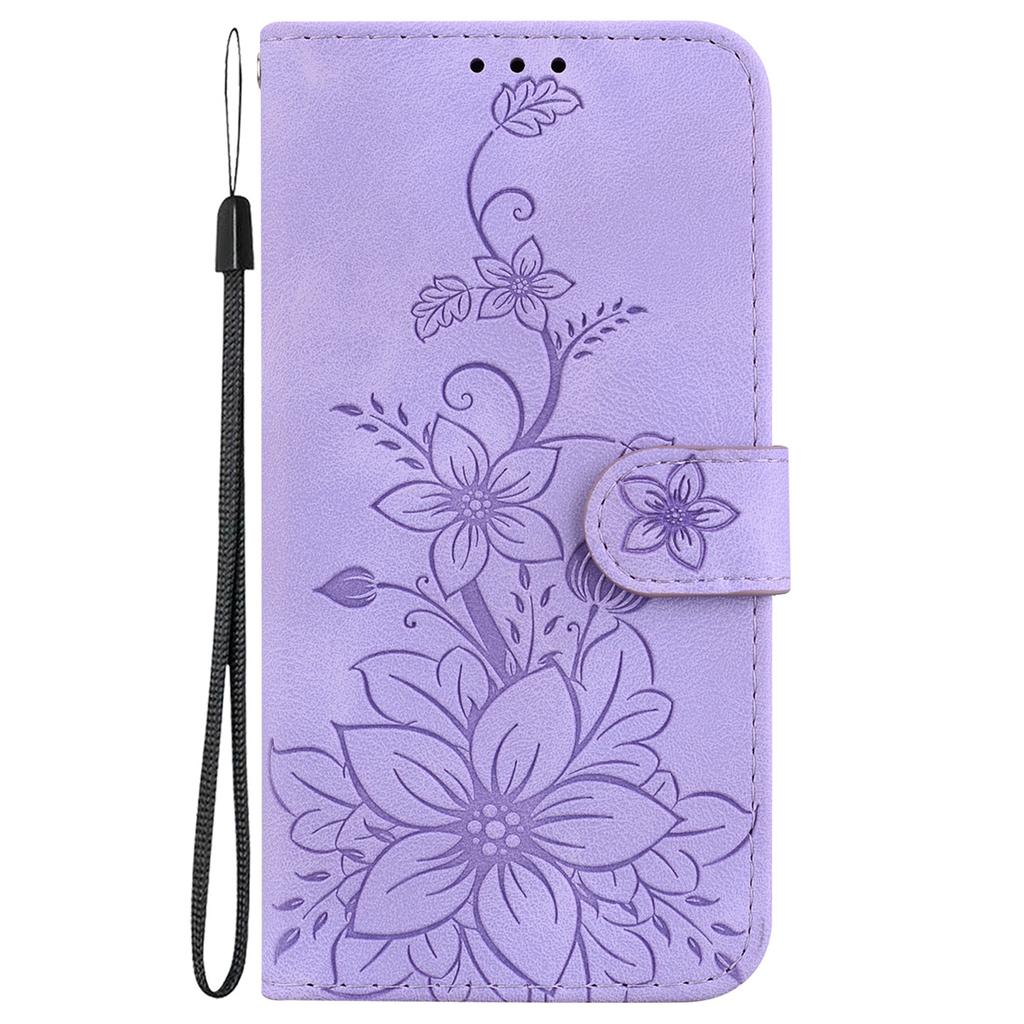For For Samsung Galaxy S Series,A Series,M Series,Note Series,F Series,J Series.Embossing Process Lily Flower Wallet Leather Flip Cover Case