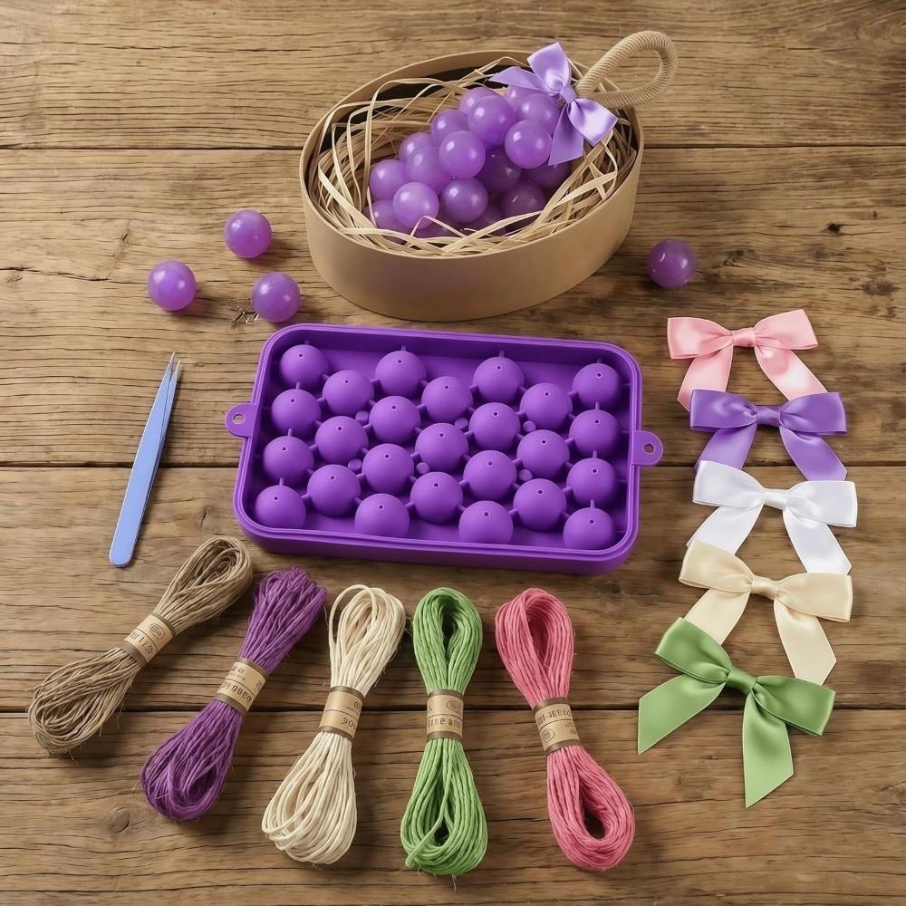 Round Shape Grape Ball Molds 25 Grids Ice Cube Mold Creative Handmade Soap Molds Bar Party