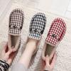Women's Plush Thickening New Winter Fashion  Warm Plaid Cotton Shoes