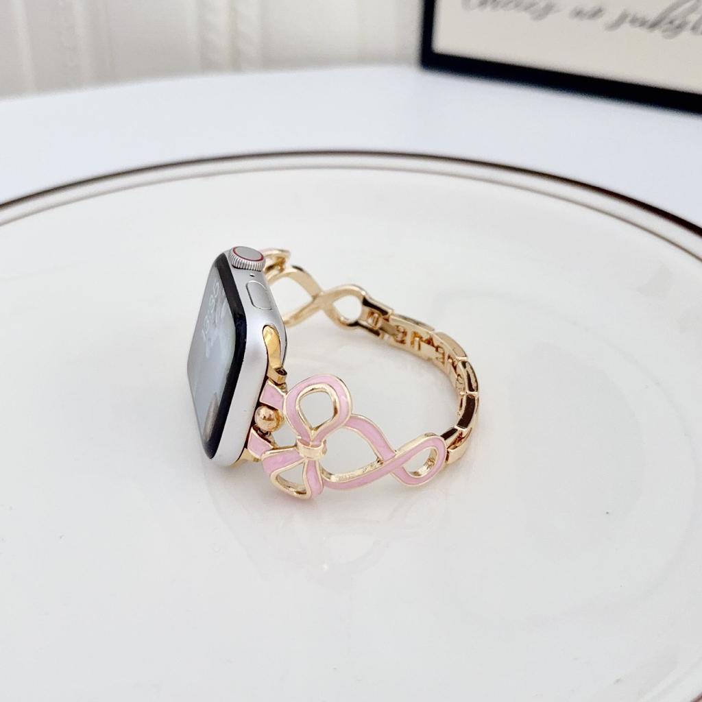 Совместимый ремешок для Huawei GT6, Xiaomi 9 Pro и Apple iWatch 9876SE: Стиль цепочки-банта с капающим маслом