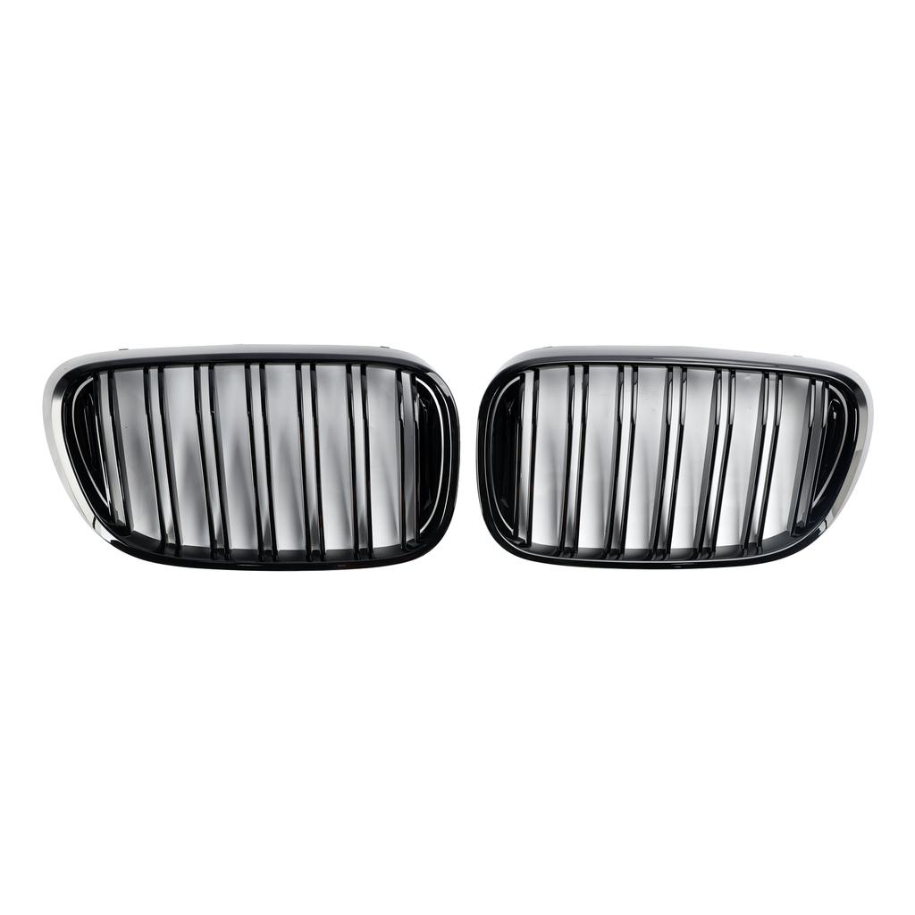 Black 2 Slat Front Kidney Grill Grille Fit BMW 7 Series G11 G12 2016-18 Pre-LCI