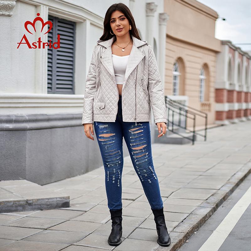 Astrid Женская парка осень-зима большого размера, женская одежда, утепленная, с капюшоном, повседневная, женская стеганая куртка, пальто с косой молнией AM-10701