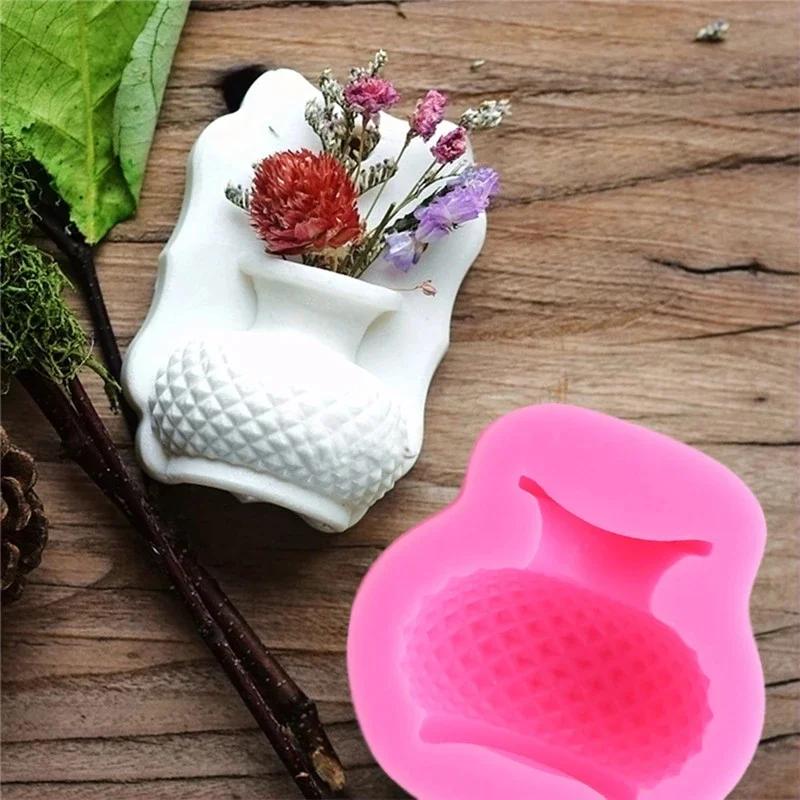 3D Silicone Mold Vase Vase Shape Fondant Mold Cake Decoration Chocolate Plasticine Soap Mold Cake Decorating Tools