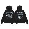Broken Planet Letter Foil Print Oversized Fleece-Lined Hoodie Men Women Casual Streetwear