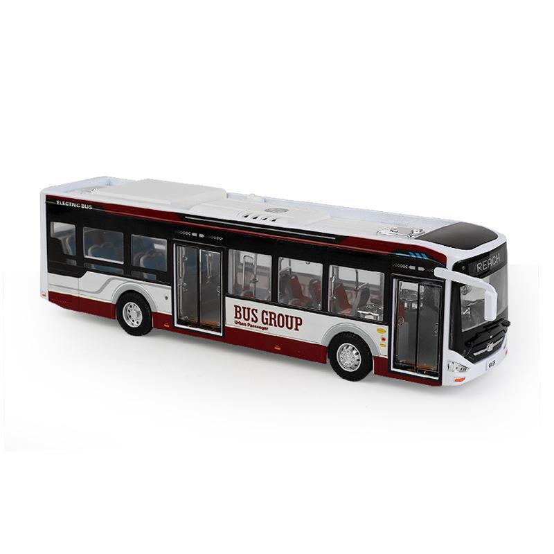 ABBZ1 1/42 Ka'er New Energy Bus Alloy Bus Model Bus Toy Sliding Sound and Light Children Toy Christmas Gift Airport Bus