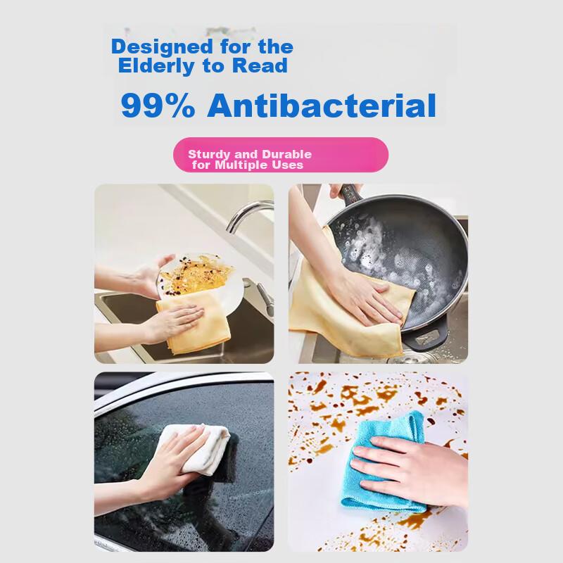 Japanese Cleaning Cloth, 28*28cm*10 Pieces, Ultra-Fine Fiber, Household Wiping Cloth, Double-Sided Dishwashing Cloth, Lint-Free