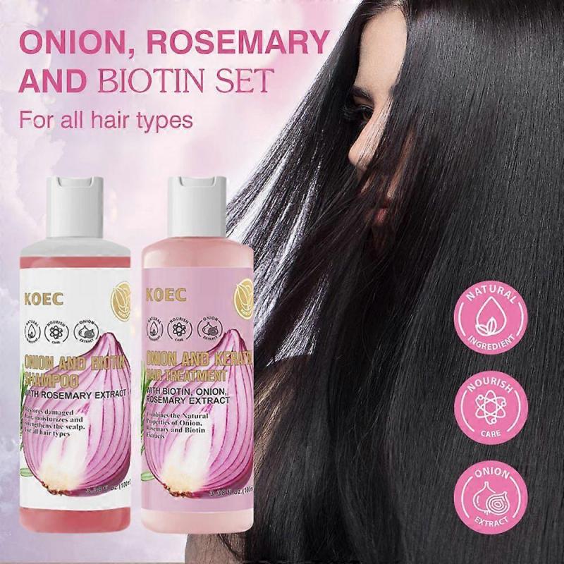 2 шт. Шампунь с биотином и розмарином для волос, Натуральный уход за волосами, Шампунь для роста, Подходит для всех типов волос, Уменьшение выпадения волос, Стимулирование роста волос