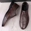 Fashion2024 Брендовая мужская обувь Высококачественные оксфорды Британский стиль Мужские туфли из натуральной кожи Деловые туфли на плоской подошве Деловые туфли