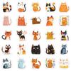50PCS Cartoon Cat Waterproof Stickers DIY Refrigerator Notebook Computer Water Cup Luggage Decoration Creative Cat Art Stickers