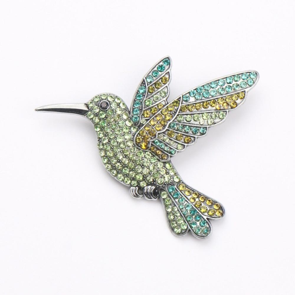 Elegant Hummingbird Brooches Sparkling Rhinestone Brooches Fashion Animal Brooches Prom