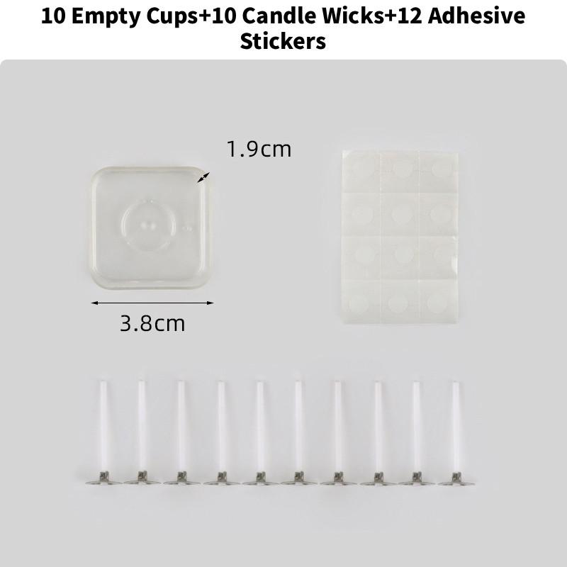 10 шт. Формочки для чайных свечей в форме сердца, фитили, прозрачные, любовь, восковые баночки, баночки для изготовления