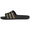 Шлепанцы Adilette Aqua 'Черный Золотой Металлик' EG1758