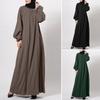 Hijab Maxi Dress Abaya Women Long Sleeve Solid Ramadan Elegnat Dresses Party Robe Isamic Abaya Turkey Hijab Kafta Clothing