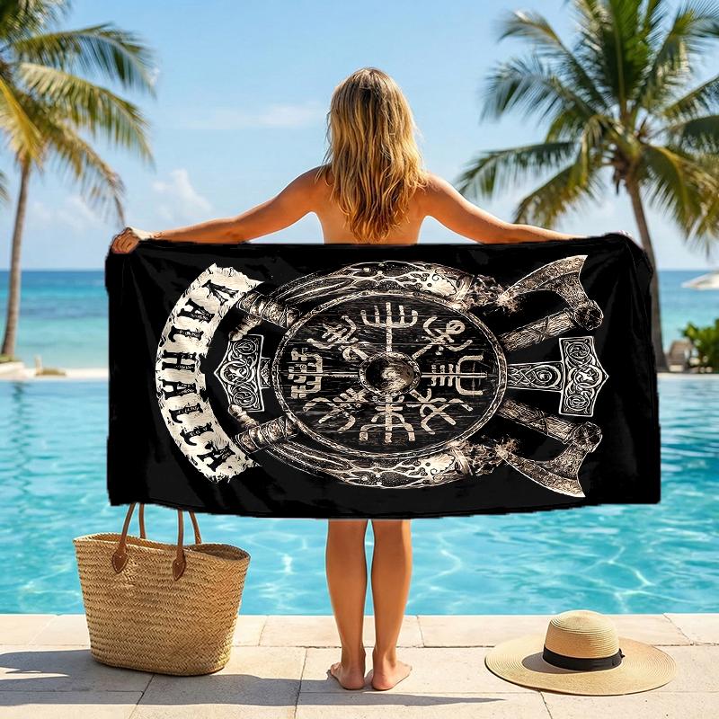 Mythology Valhalla Fashion Beach Towel: Ideal for Summer Adventures Soft, absorbent and quick drying suitable for swimming and bathing