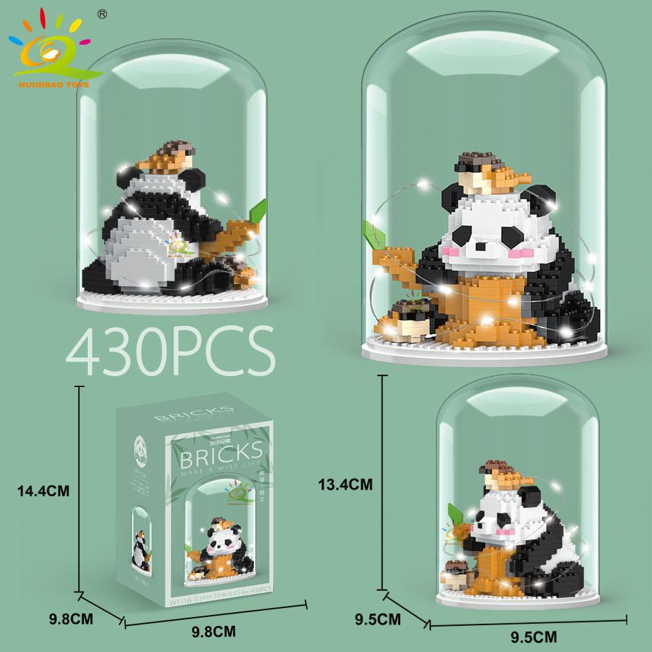 Non-Toxic Mini Cute Panda Micro Building Blocks 3D Diamond Model Animals Bricks Diy City Construction Toys For Children Kids Gift
