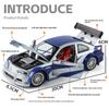 1/24 M3 GTR E46 Металлическая литая модель автомобиля Звук и свет Симуляция Оттяжка Мальчик Игрушечная машина Настольный дисплей Украшение Подарок на день рождения