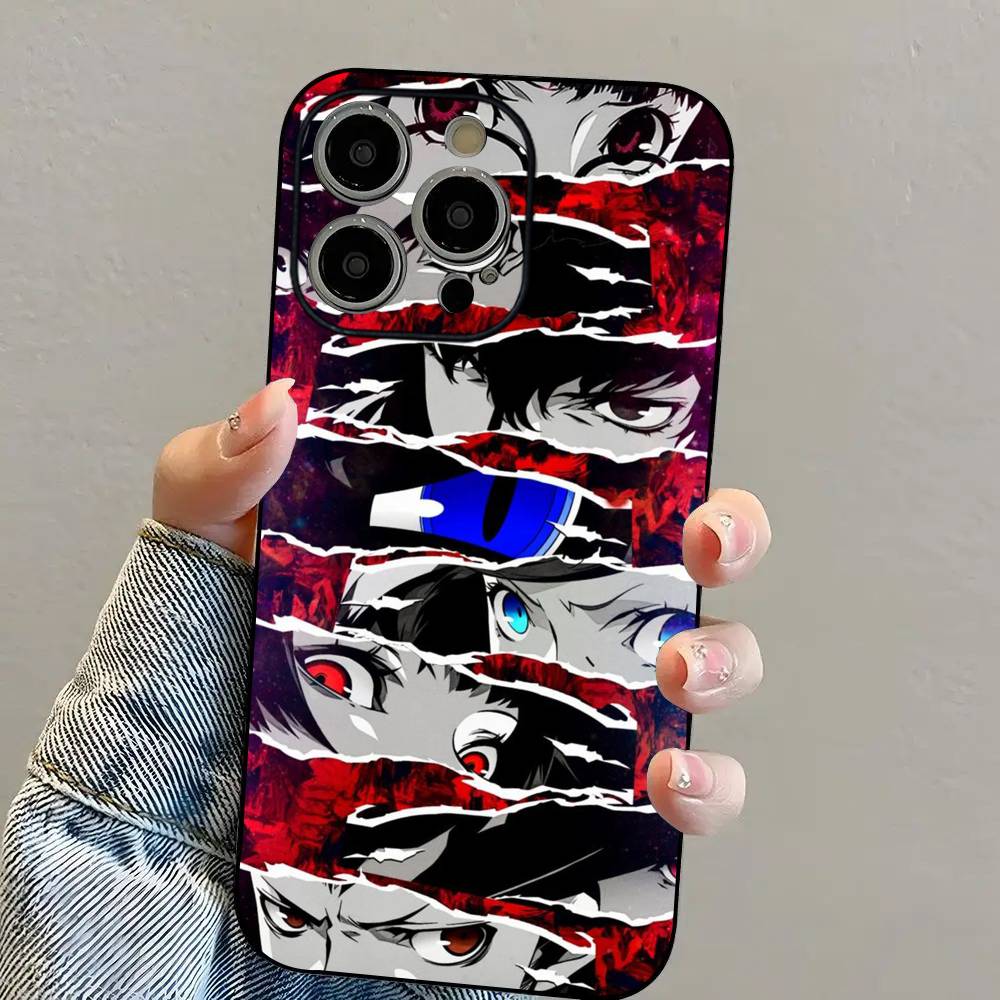 P-Persona 5 КРУТЫЙ Аниме Чехол для Телефона Для iPhone 16 15 14 13 12 11 PRO MAX PLUS Mini ТПУ Мягкий к Коже Чехол