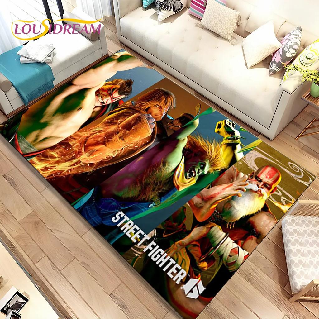 Коврик Street Fighter в стиле ретро, ​​коврик для геймера, коврик для гостиной, спальни, диван, коврик для украшения, детский нескользящий напольный коврик