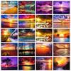 5D DIY Diamond Painting Sunset Seascape Dusk Full Square Diamond Home Decoration Painting Cross Stitch Kit Rhinestone Embroidery