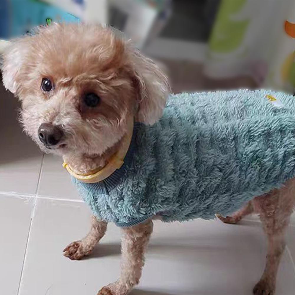 Dog Comfortable Fleece Pullover Pet Clothes Cute Wavy Double-sided Kitten Coats Sweater for Small Medium Dogs Cats Warm Winter Outfit Puppy