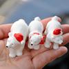 2 Pcs/Set Christmas Polar Bear Ornaments, DIY Mini Christmas Hat Scarf White Bear Garden Snow Landscape Ornaments, Succulent Potted Flower