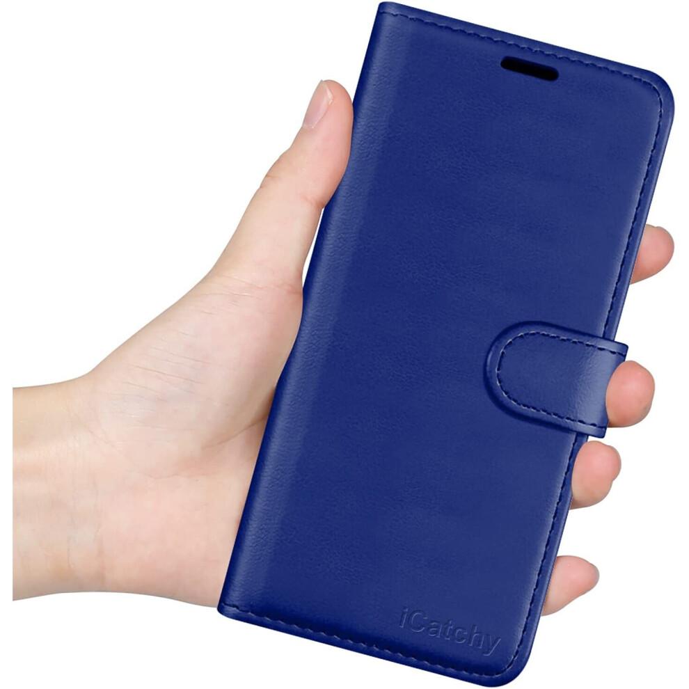(Blue) iPhone 14 (6.1)Case Leather Wallet Book Stand view