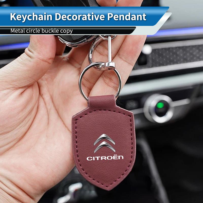 Shield Shape Car Keychain Metal Emblem Key Ring For Citroen C4 C3 C5 C1 C3 Berlingo Celysee Cactus Picasso Aircross Saxo Grand