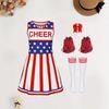 Girls Cheerleading Performance Dress Independence Day Print Milk Fabric Stage Costume Kids
