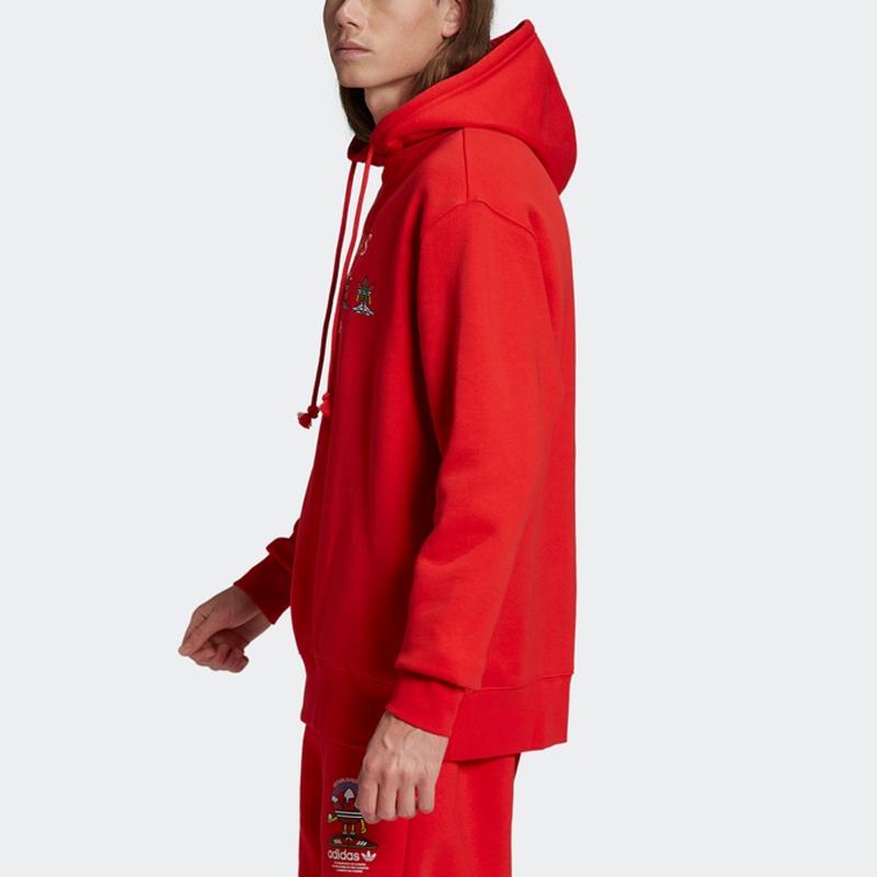adidas Свитшоты Originals Унисекс Красные с капюшоном Средняя плотность HK7446