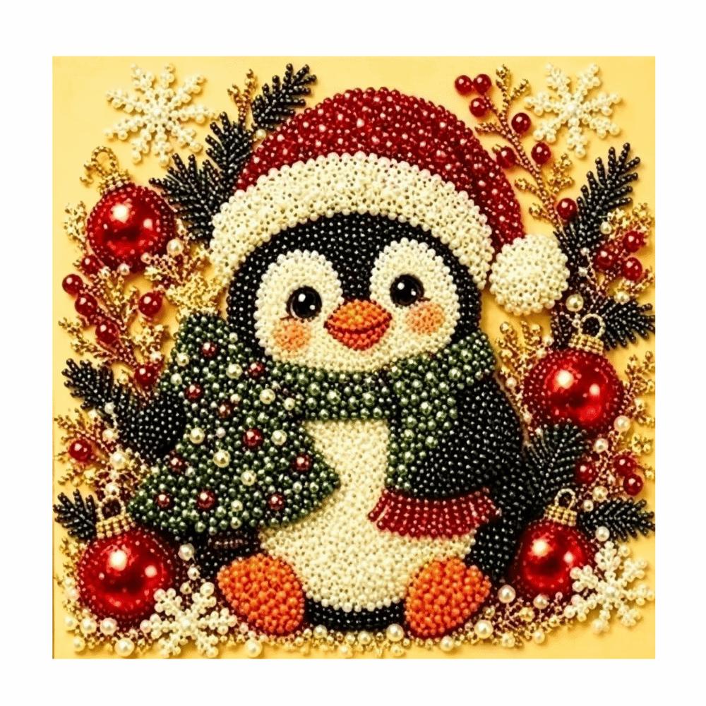 With Frame DIY Pearl Bead Art Set Handmade Christmas Decor Santa Crystal Painting Set Christmas