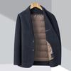 Высококачественный зимний утолщенный мужской двусторонний кашемировый костюм для молодежи и среднего возраста повседневная шерстяная шерстяная куртка-пуховик мужская куртка