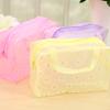 Portable Floral Print Waterproof Translucent Makeup Cosmetics Storage Bag Pouch