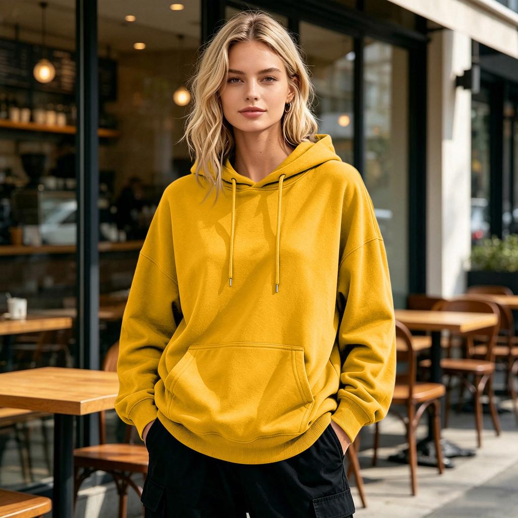 Women's Loose Fit Pullover Hoodie with, Color Athletic Sweatshirt for Sports and Casual Wear
