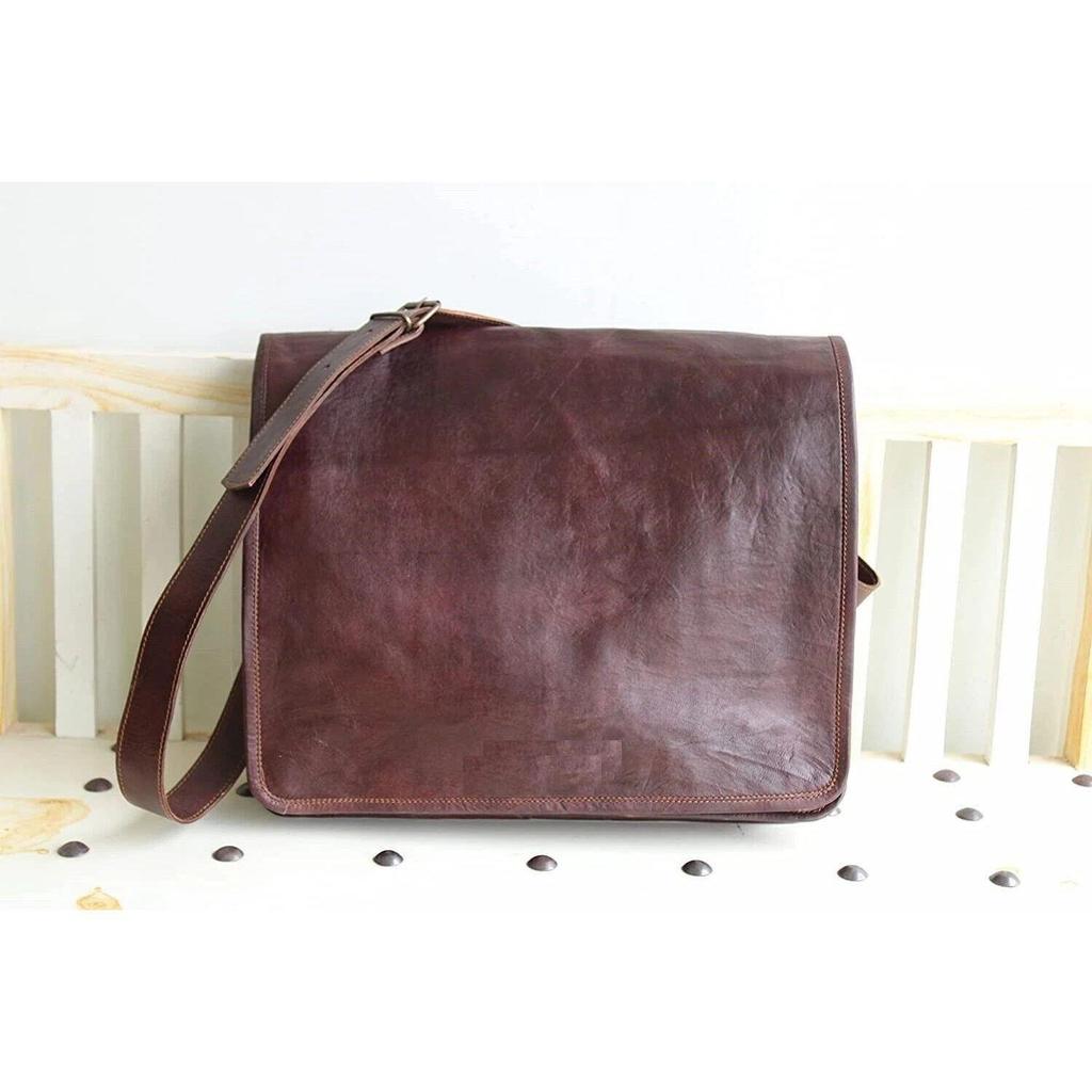 Handmade Briefcase Bag Satchel Men's Real Leather Vintage Laptop Messenger