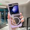 Для блестящего алмазного магнитного чехла для Samsung Z Flip 6 flip 4 3 flip6 zflip6 G Беспроводная зарядка Зеркало для макияжа Чехол