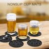 6Pcs Silicone Coasters Cup Mats Dining Decors Unique Round Shape Drink Mats Silicone Texture Suitable for Household Use