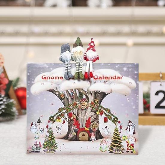 Рождественский адвент-календарь с гномом 2024, 24-дневный календарь обратного отсчета с плюшевой игрушкой-гномом, набор кукол-гномов, праздничный декор для дома