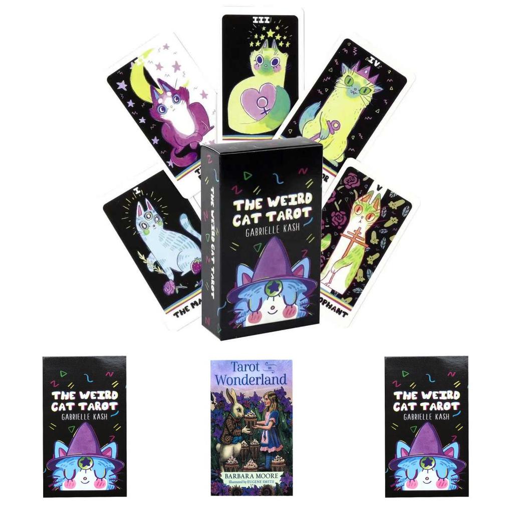 Classic The Weird Cat Tarot In Wonderland Cards With Vibrant Packaging For Meditation And Play